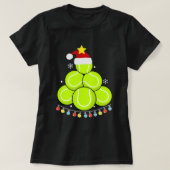 T-shirt Funky Tennis Christmas Tree Lights Tennis Lover (Design devant)