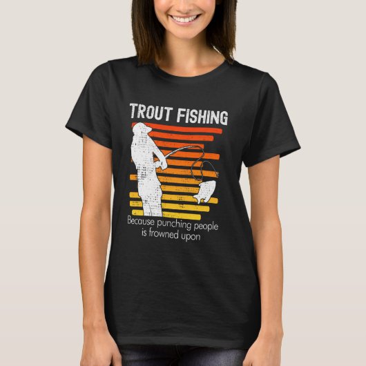 T-shirt Funky Truite Fishing Retro (Devant)