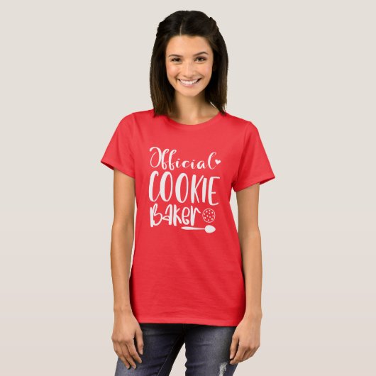 T-shirt Funky Valentine Official Cookie Baker Wift Git (Devant entier)