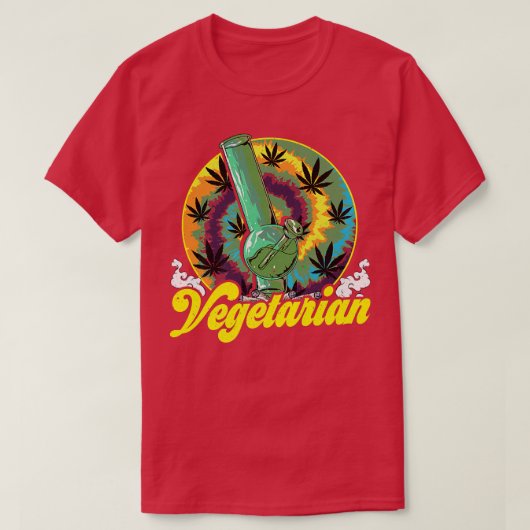 T-shirt Funky Vegetarian Pot Smoker Psychedelic Bong (Design devant)