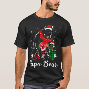 T-shirt Funky Vert Rouge Plaid Papa Ours Correspondant Pyj