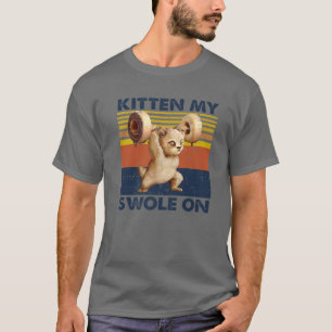 T-shirt Funky Vintage Chat Poids Kitten My Swole On