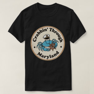 T-shirt Funky Vintage Maryland Blue Crab Capitaine Casquet