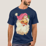 T-shirt Funky Vintage Pink Santa Claus Pink Christmas Desi<br><div class="desc">Funny Vintage Pink Santa Claus Pink Design T-Shirt de Noël.</div>