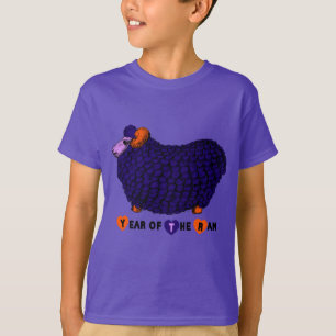 T-shirt Funky Violet Ram chinois Nouvel An Zodiac K couleu