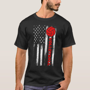 T-shirt Funky Volleyball Art For Men Women USA Patriotic V