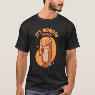 T-shirt Funnt Lazy Lundi À Nouveau Avec Une Fente