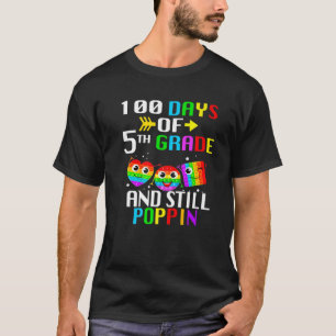 T-shirt Funny 100 Jours D'École Et Toujours Poppin 100E 5T