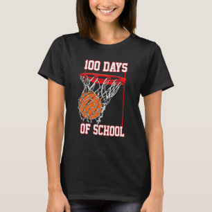 T-shirt Funny 100 Jours D'Enseignant De Basketball À L'Éco