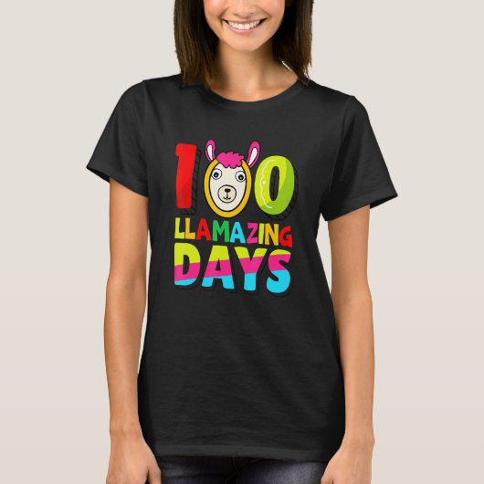 T-shirt Funny 100 Llamazing Days Llama Teacher 100th Day O (Devant)