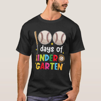T-shirt Funny 100E Jours De L'École Maternelle Baseball L