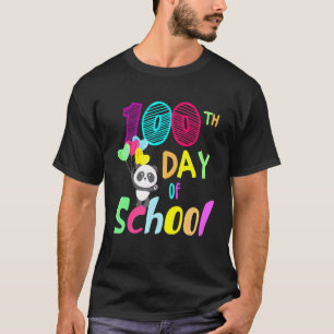 T-shirt Funny 100th Day Of School Cute Panda Teachers Stud