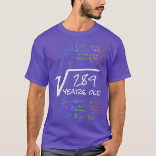 T-shirt Funny 17th Birthday Math Design Racine Carré de 28
