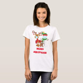 T-shirt Funny 2021 Reindeer Snowman Masques visage Christm (Devant entier)