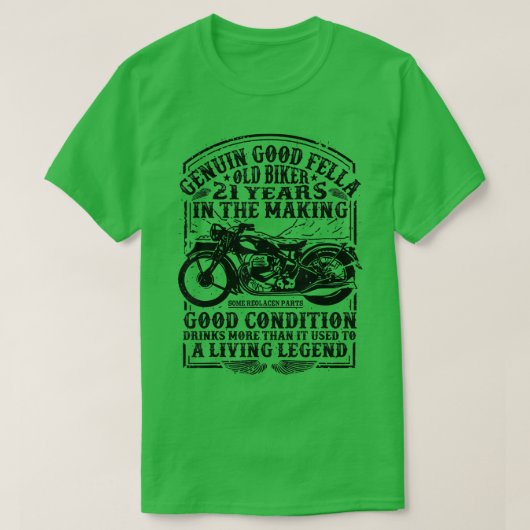 T-shirt Funny 21 Ans Vélo Retro Style Classic Moteur (Design devant)