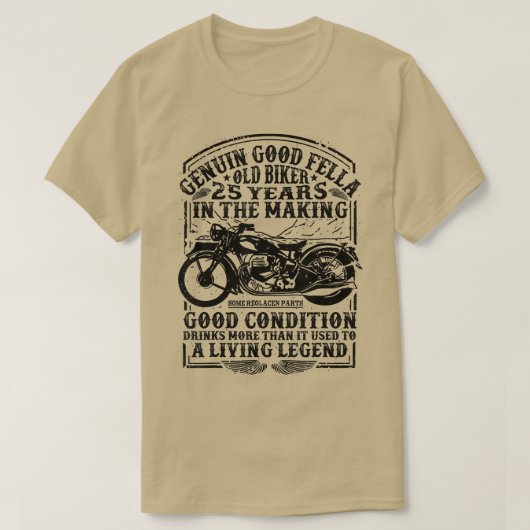T-shirt Funny 25 Ans motard Retro Style Classic Moteur (Design devant)