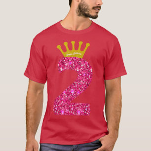 T-shirt Funny 2ème Fête Numéro 2 An Vielles Filles 2ème Fi