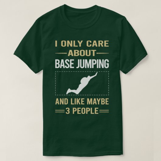 T-shirt Funny 3 personnes Base Jumping (Design devant)