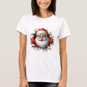 T-shirt Funny 3D Santa Claus Christmas Holiday Design (Devant)