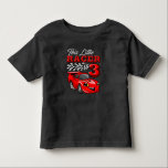 T-shirt Funny 3rd Birthday Race Car<br><div class="desc">Funny 3rd Birthday Race Car Shirt design featuring red fire strip with a race car and the number 3. Le 3e t-shirt est un bon poison idéa for a birthday celebrant on his/her 3rd birthday.</div>
