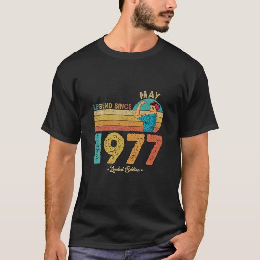 T-shirt Funny 45Th Birthday May 1977 Legend Since 1977 45 (Devant)
