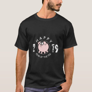 T-shirt Funny 4 Cartoon Pig Année coutume 2019 Man Tee