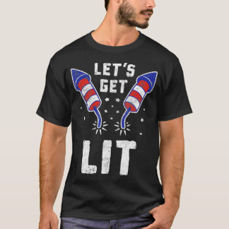 T-shirt Funny 4 juillet Letu2019s Obtenez Lit Pour Hommes