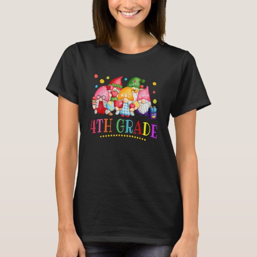 T-shirt Funny 4th Grade Cute Gnome For Teachers 100 Days O (Devant)