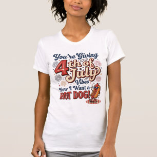 T-shirt Funny 4th of July Hot Dog Vintage Shirt Design_1