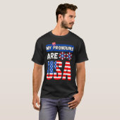 T-shirt Funny 4th of july my pronouns are USA (Devant entier)