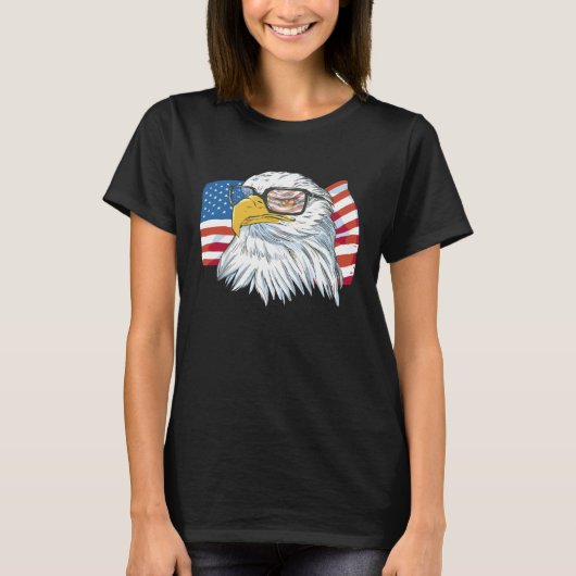 T-shirt Funny 4th Of July USA American Flag Patriotic Eagl (Devant)