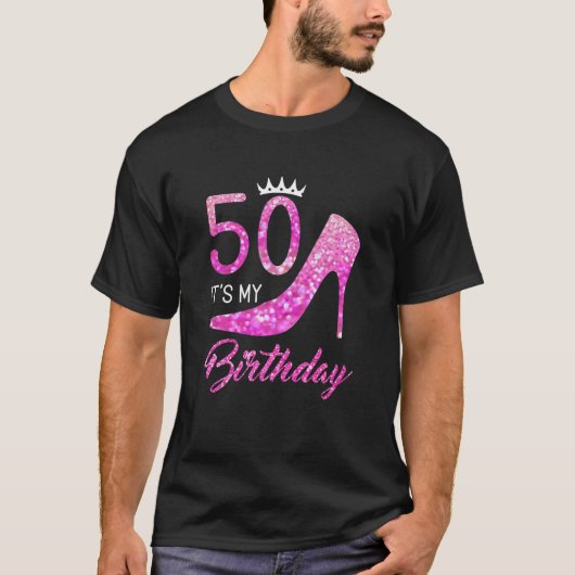 T-shirt Funny 50 C'est mon anniversaire 50th Stiletto Crow (Devant)