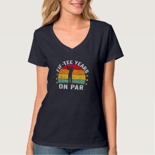 T-shirt Funny 50e Anniversaire Golf Pun Retro Sunset 50 An