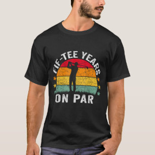 T-shirt Funny 50e Anniversaire Golf Pun Retro Sunset 50 An