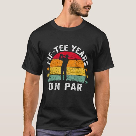 T-shirt Funny 50e Anniversaire Golf Pun Retro Sunset 50 An (Devant)