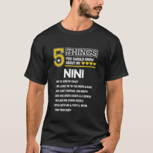 T-shirt Funny 5 choses Nini Cool Famille de jumelage Lon