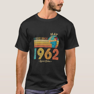 T-shirt Funny 60E Anniversaire Mai 1962 Légende Depuis 196