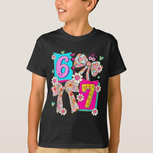T-shirt Funny 67 Coquette Bow Design For Girly Aesthetic L (Devant)
