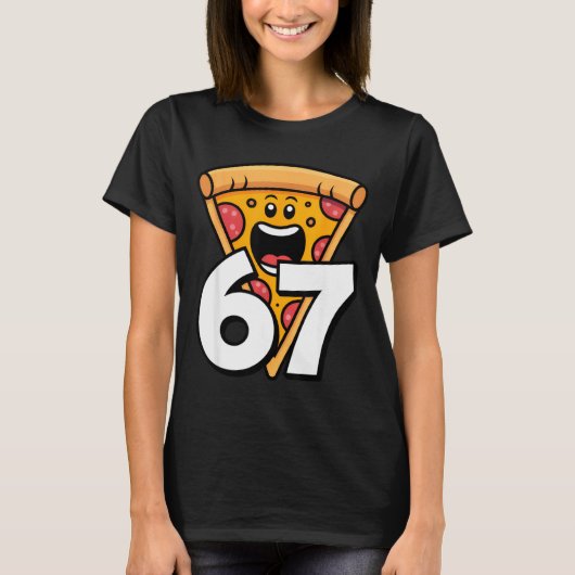 T-shirt Funny 67 Meme Six Seven Humor Food Zza (Devant)