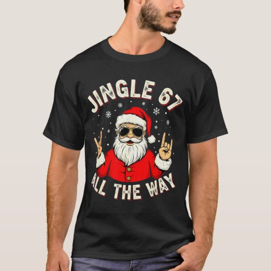 T-shirt Funny 67 Rock On Santa Six Seven Trendy Meme Holid (Devant)