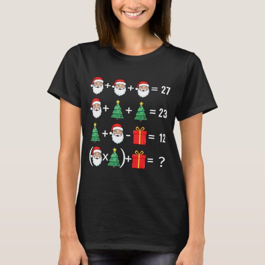 T-shirt Funny 67 Santa Tree Math Teacher Christmas Xmas Hu (Devant)