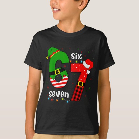 T-shirt Funny 67 Six Seven Christmas Boys Girls Kids Teens (Devant)