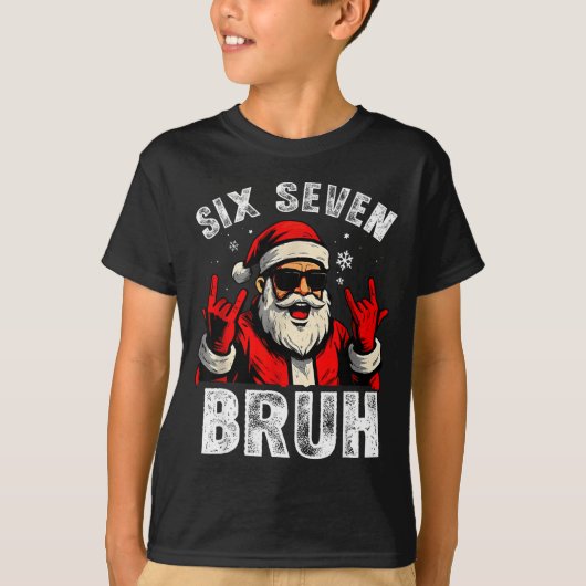 T-shirt Funny 67 Six Seven Christmas Bruh Santa Kids Boys (Devant)