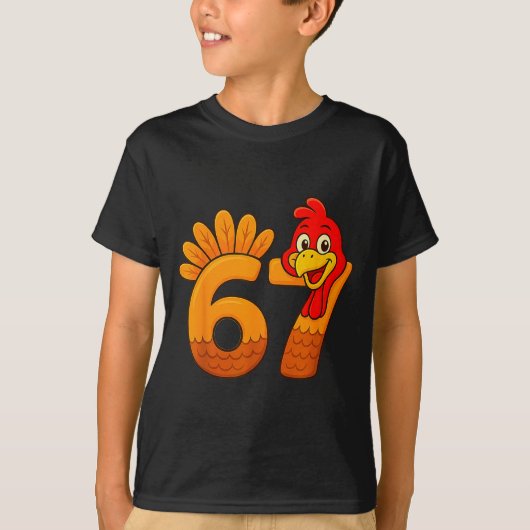 T-shirt Funny 67 Thanksgiving Turkey Face 67 Number (Devant)