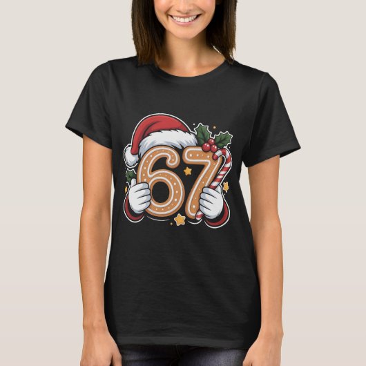 T-shirt Funny 67th Birthday Christmas Gingerbread T-Shirt, (Devant)