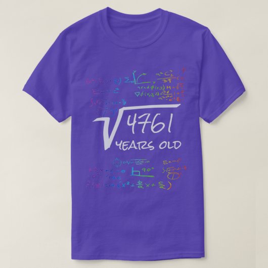 T-shirt Funny 69th Birthday Math Design Carré Root de 476 (Design devant)