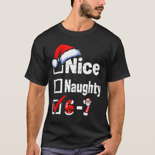 T-shirt Funny 6 7 Bruh Christmas Checklist Cute Naughty Ni (Devant)