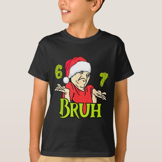 T-shirt Funny 6 7 Bruh Merry Christmas Santa 67 Meme Men W (Devant)