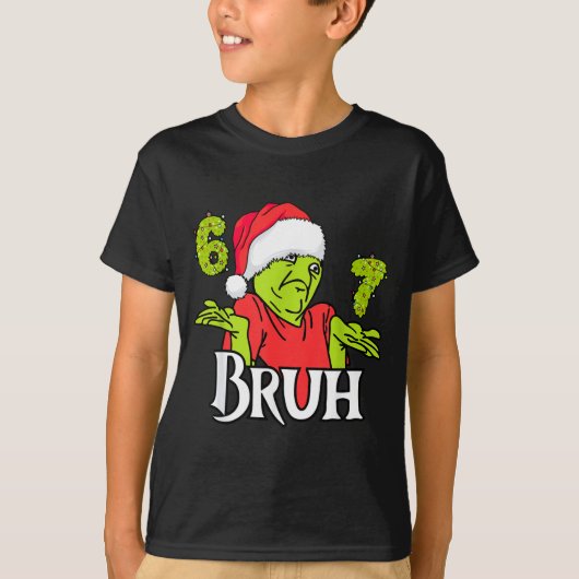 T-shirt Funny 6 7 Bruh Merry Christmas Santa 67 Meme Men W (Devant)