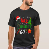 T-shirt Funny 6-7 Meme Nice Naughty 67 Christmas Brain Rot (Devant)